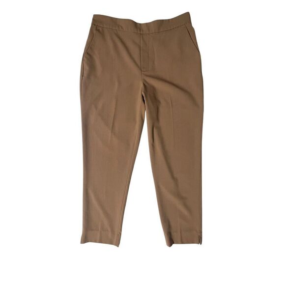 Banana Republic Pants Women's 10 Brown Stretch Slash Pockets Tapered Leg Pull-On - Picture 3 of 13